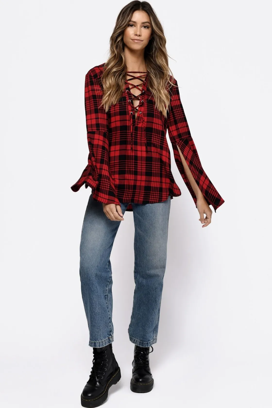 Tobi Chleo Lace Up Blouse -