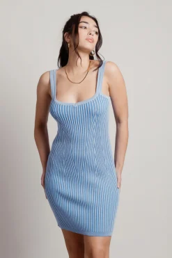 Tobi Christen Double Strap Ribbed Mini Dress -