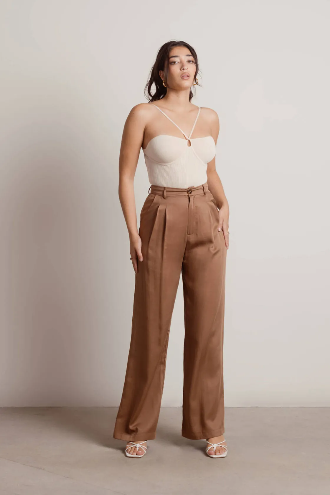Tobi Cillian Strap Ribbed Sweater Knit Bodysuit