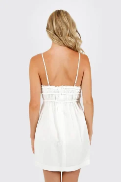 Tobi Claire Smocked Strappy Mini Dress - Black
