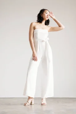Tobi Clarice Strapless Jumpsuit - White