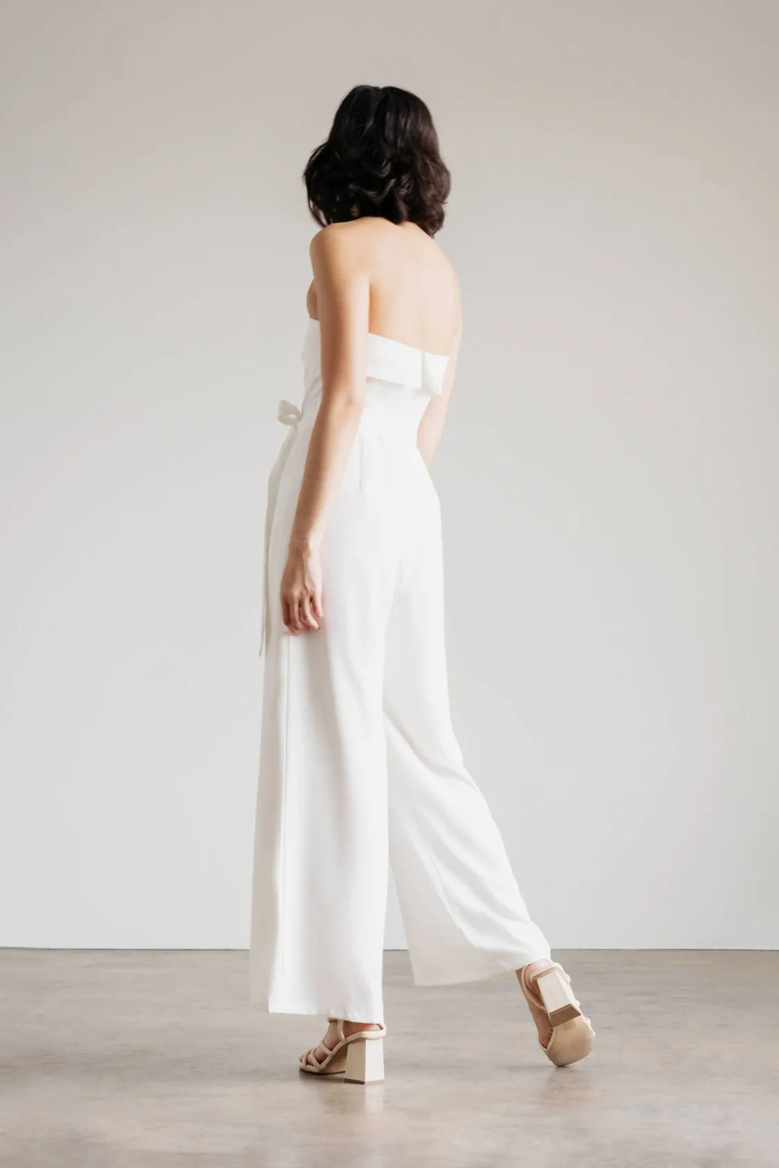 Tobi Clarice Strapless Jumpsuit - White