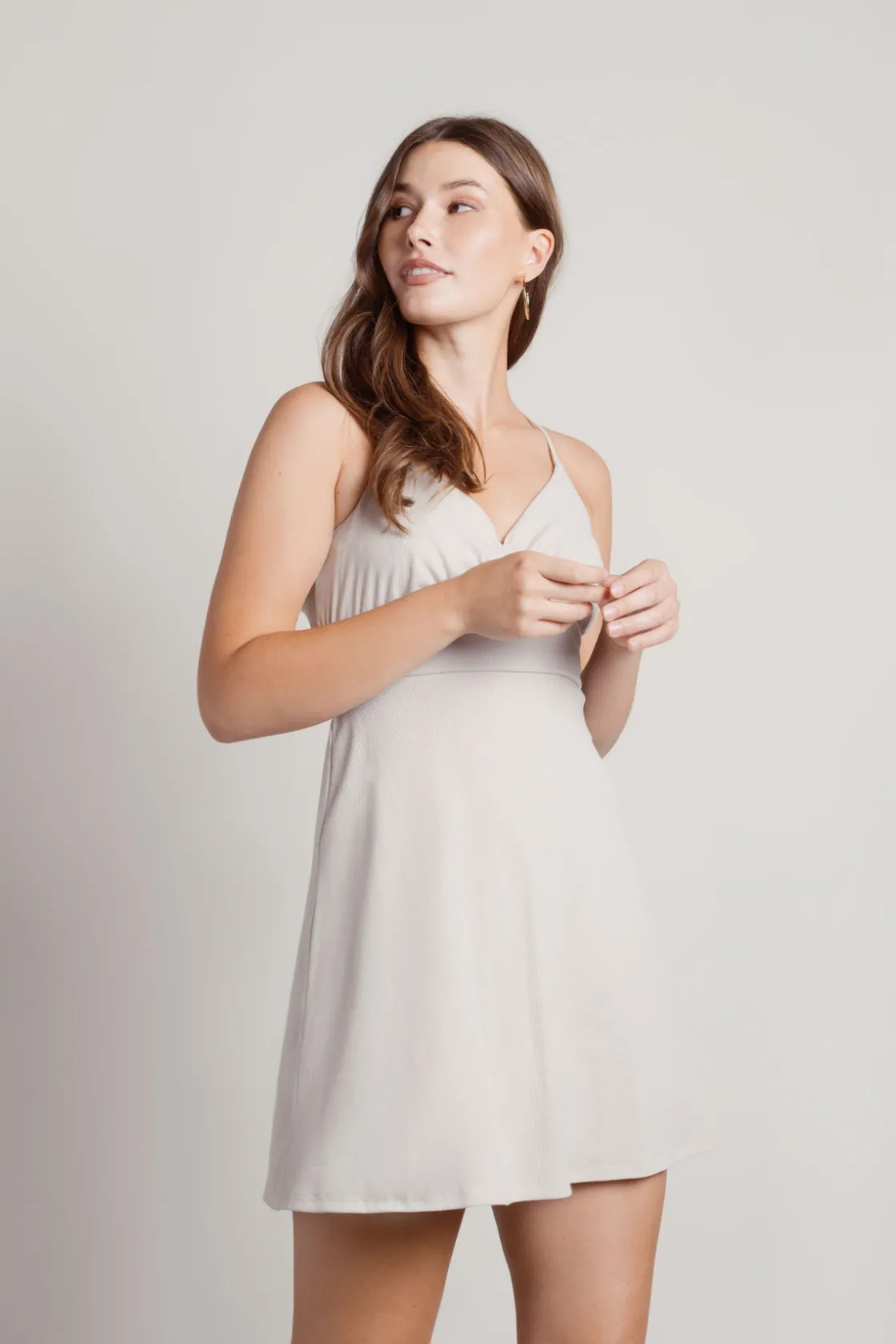 Tobi Clovis Cross Back A-Line Mini Dress -