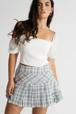 Tobi Clued In Pleated Mini Skirt -