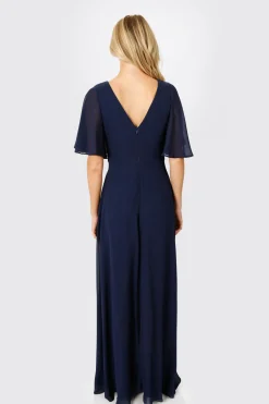 Tobi Come Closer To Me Butterfly Sleeve High Slit Maxi Dress - Ivory