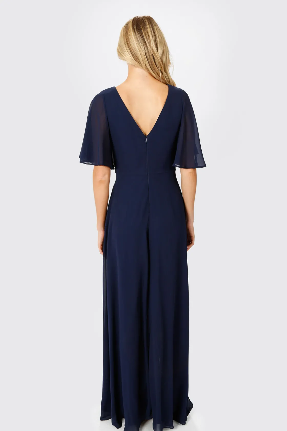Tobi Come Closer To Me Butterfly Sleeve High Slit Maxi Dress - Ivory