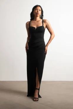 Tobi Come Over Here Surplice High Slit Maxi Dress - Red
