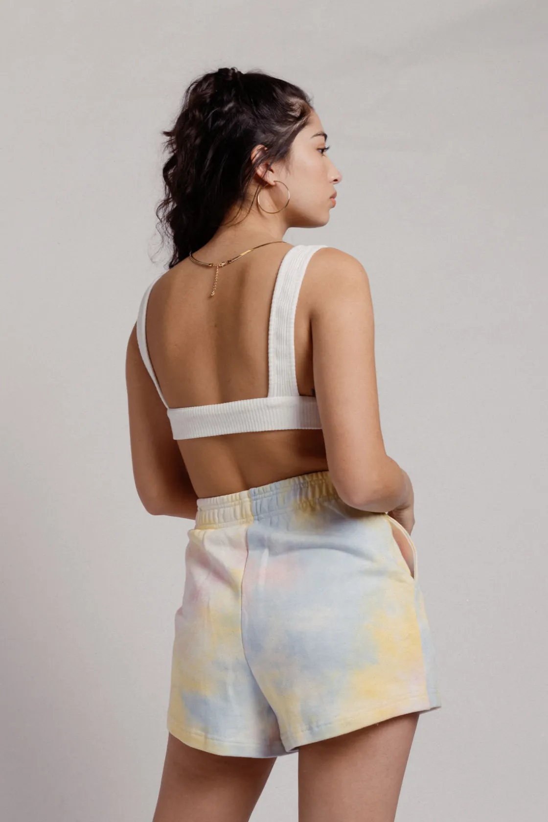 Tobi Come Thru And Chill Sweat Shorts - Rainbow Tie-Dye