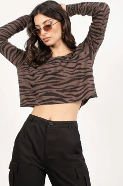 Tobi Come Thru Zebra Print Top -