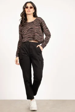Tobi Come Thru Zebra Print Top -