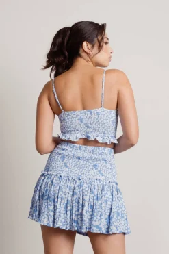 Tobi Come With Me Floral Crop Top And Mini Skirt Set -