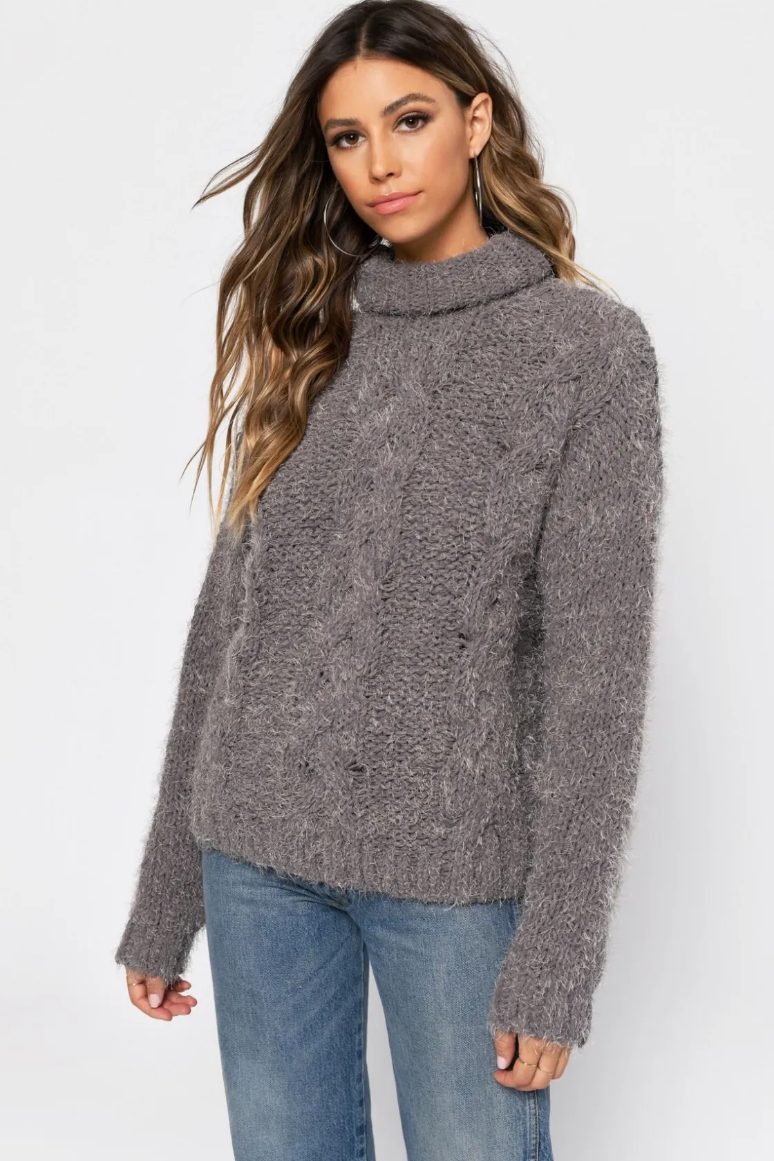 Tobi Come With Me Turtle Neck Sweater - White