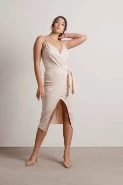 Tobi Common Sense Slit Wrap Midi Dress -