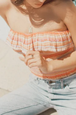 Tobi Coral Skies Tube Top -