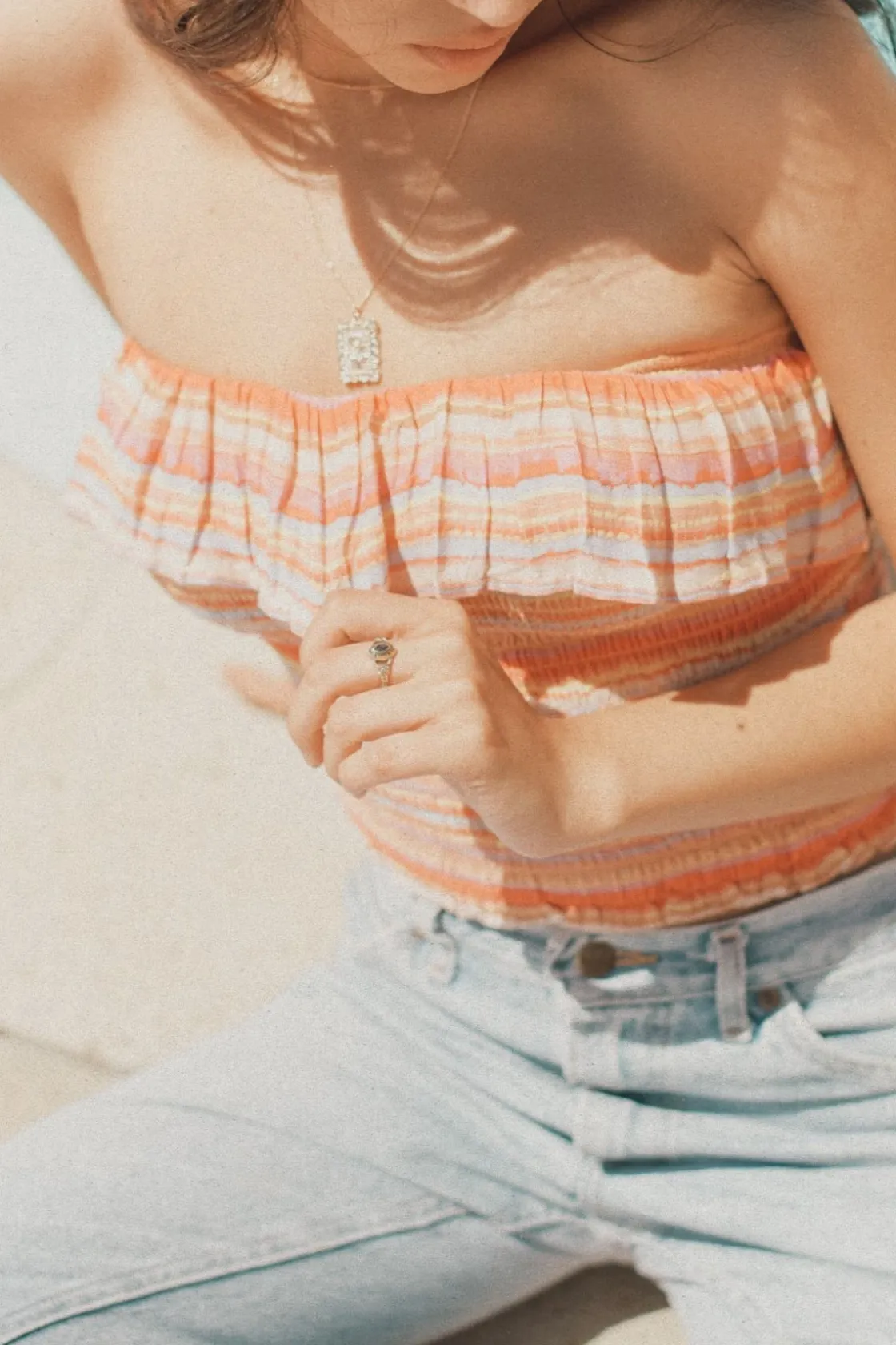 Tobi Coral Skies Tube Top -