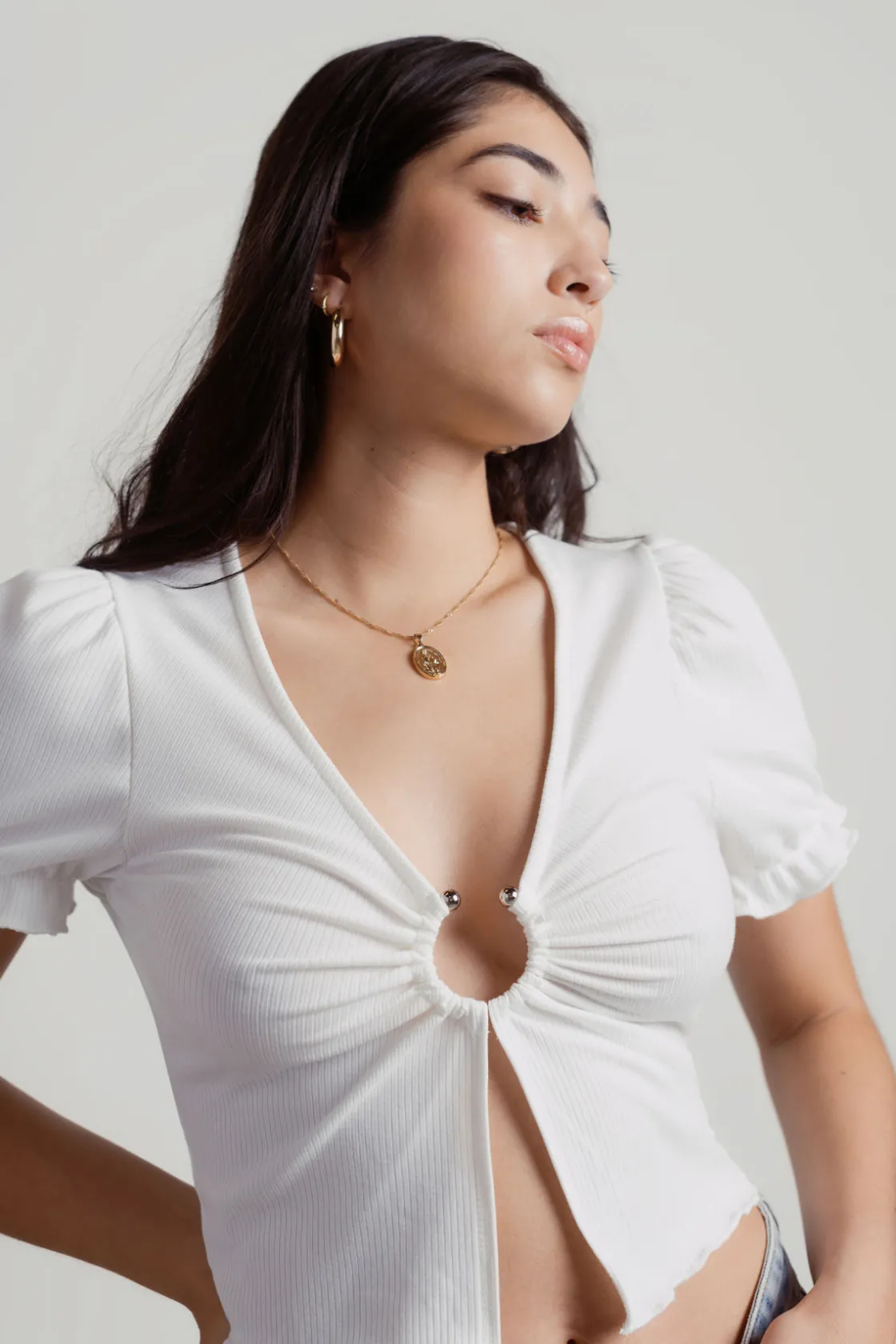 Tobi Cosmos Crop Top - Off White
