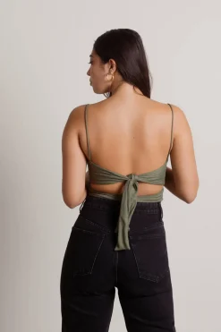 Tobi Crash Into You Crop Top - Olive
