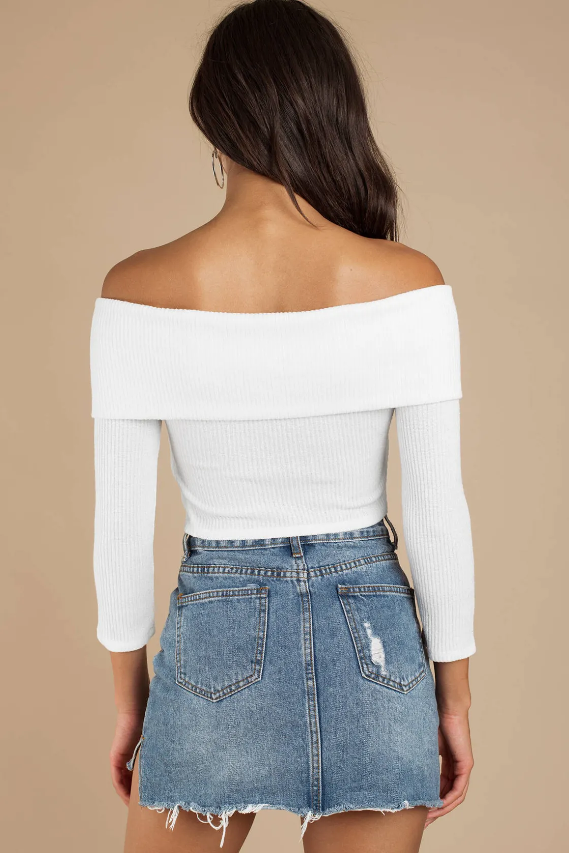 Tobi Crossing Lines Crop Top - Black