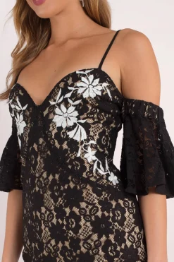 Tobi Crushin' On You Sheer Cold Shoulder Mini Dress -