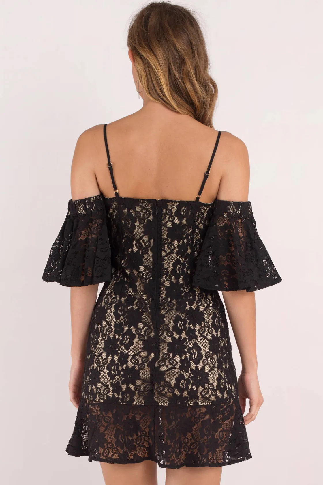 Tobi Crushin' On You Sheer Cold Shoulder Mini Dress -