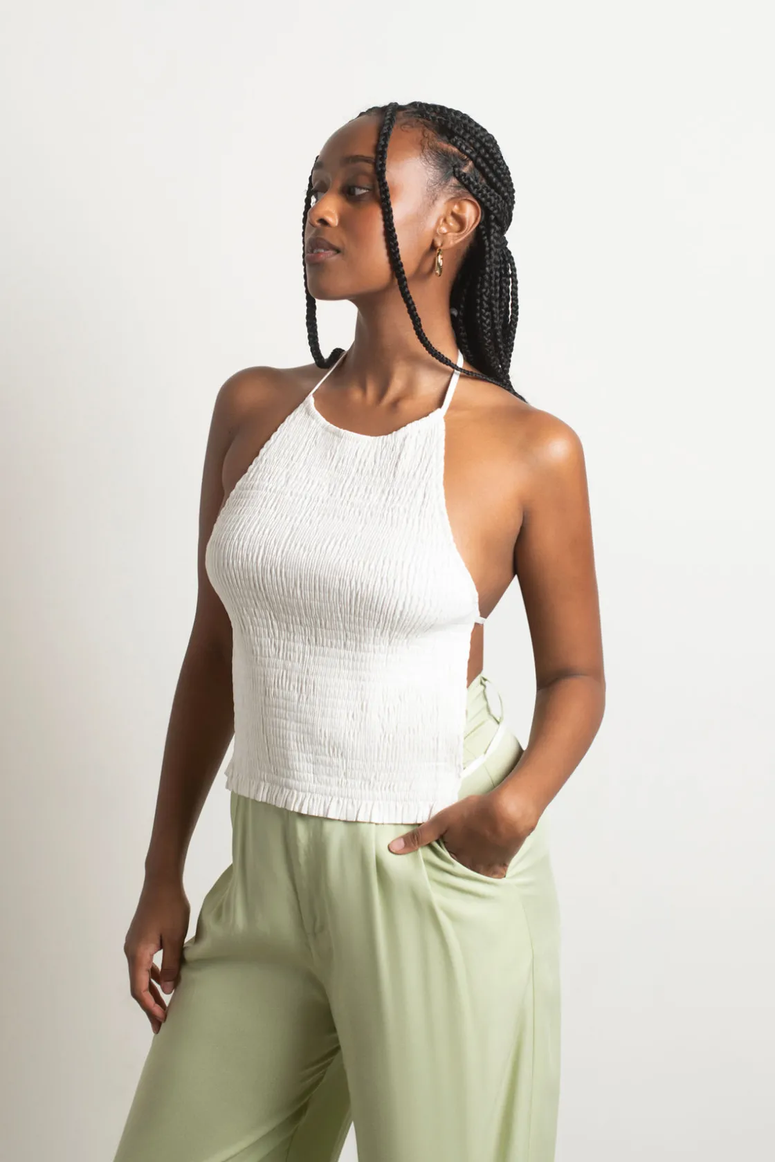 Tobi Curtis Crop Top - Ivory