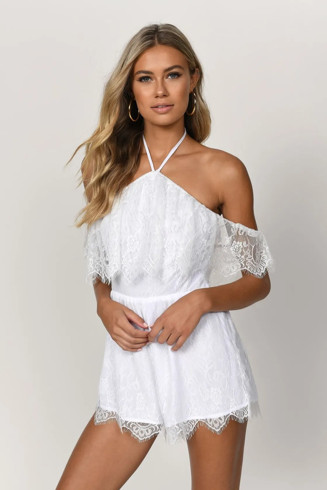 Tobi Cut It Out Lace Romper - Rose