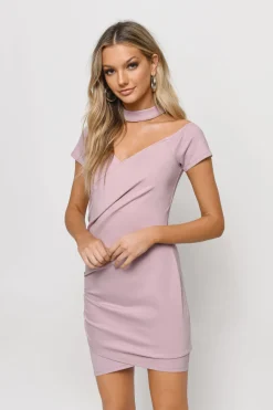 Tobi Daina Choker Bodycon Dress - Mauve