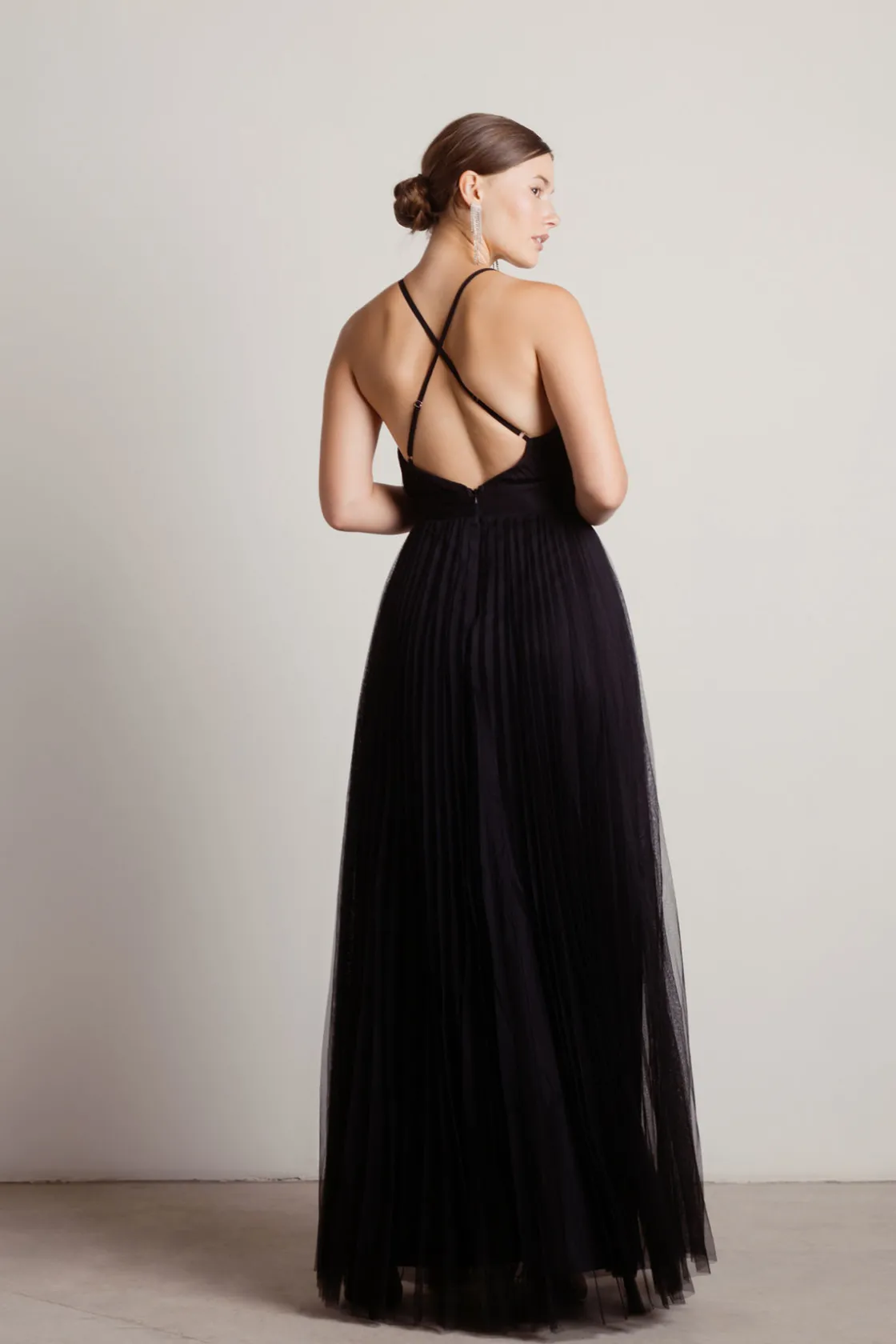 Tobi Dance Again Mesh Double High Slit Maxi Dress -