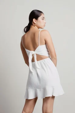 Tobi Dance By Open Back Wrap Mini Dress - Ivory