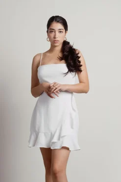 Tobi Dance By Open Back Wrap Mini Dress - Ivory