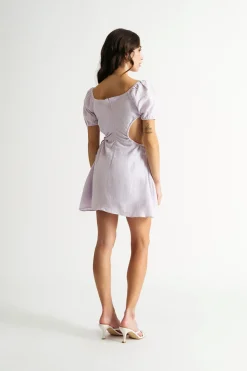 Tobi Danica Puff Sleeve Cutout Mini Dress -