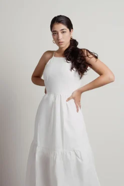 Tobi Daybreak Halter Tiered Midi Dress -