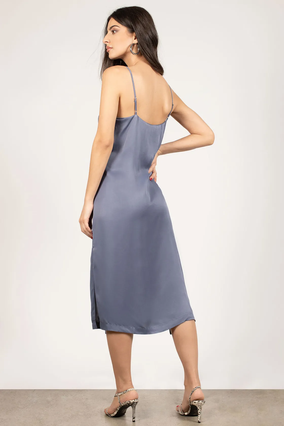 Tobi Deana Satin Slip Midi Dress -