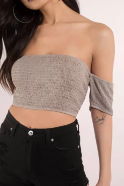 Tobi Deanna Crop Top - Taupe