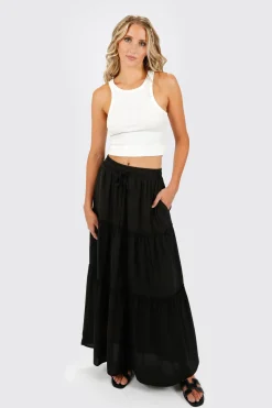 Tobi Denarie Tiered Maxi Skirt -