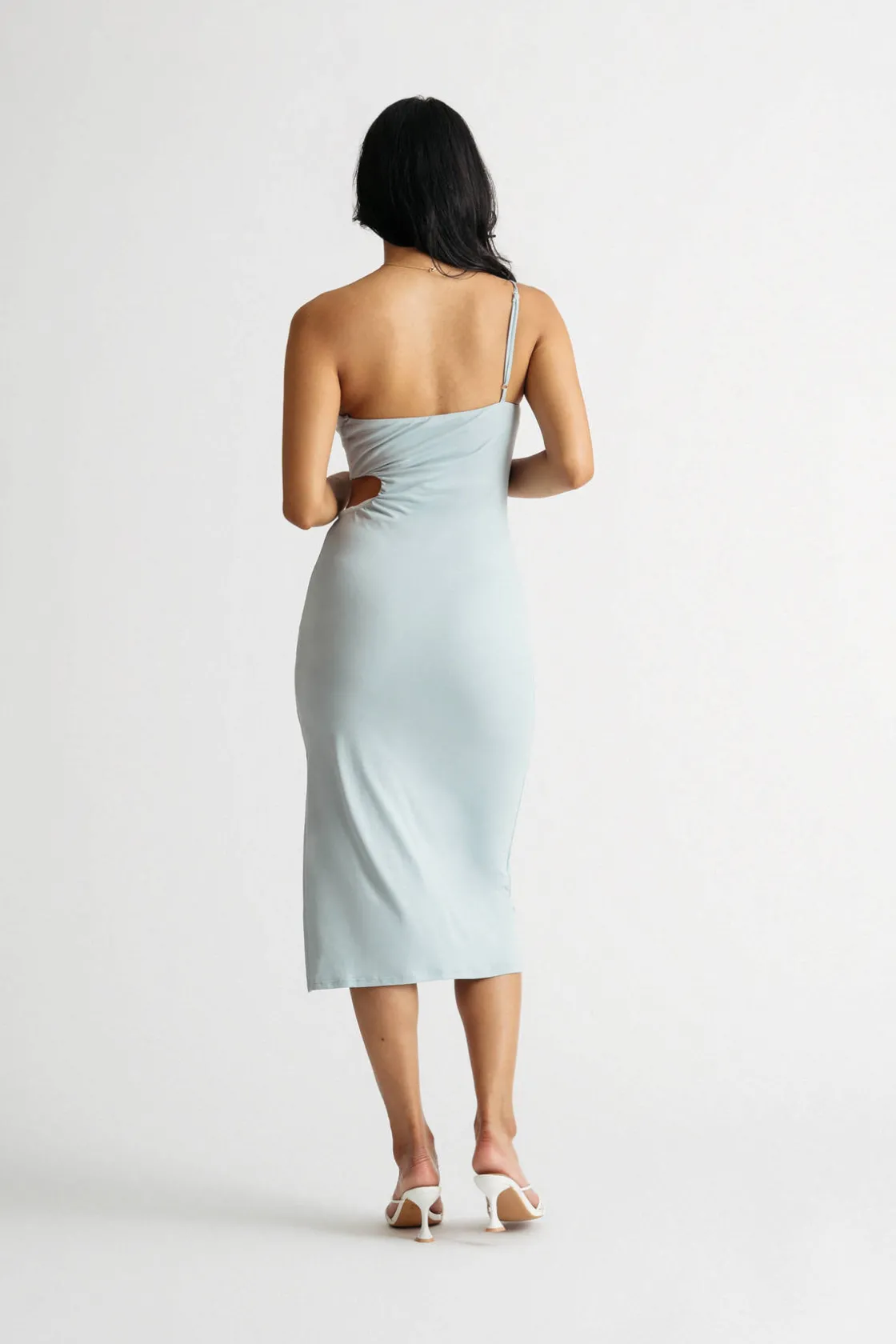 Tobi Divine Time Light Blue Cutout Bodycon Midi Dress