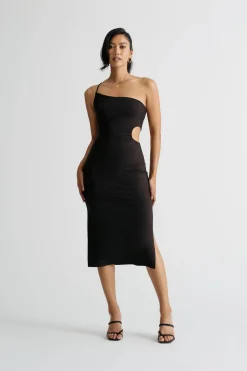 Tobi Divine Time Light Blue Cutout Bodycon Midi Dress