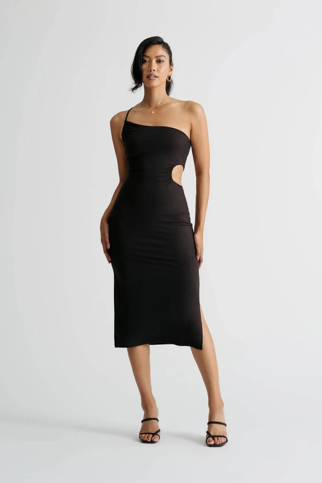 Tobi Divine Time Light Blue Cutout Bodycon Midi Dress
