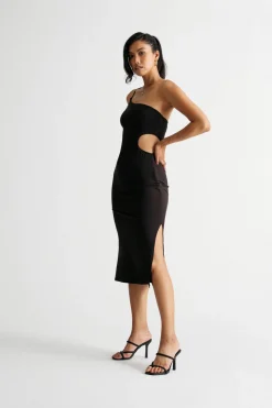Tobi Divine Time Light Blue Cutout Bodycon Midi Dress