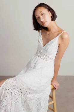 Tobi Do Me A Favor Plunging Crochet Maxi Dress -