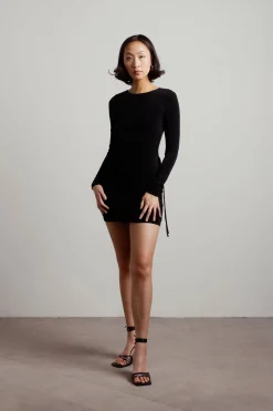 Tobi Do Not Cross Me Lace Up Bodycon Mini Dress -