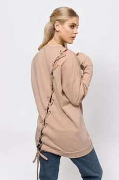 Tobi Don't Cross Me Oversized Sweater - Natural