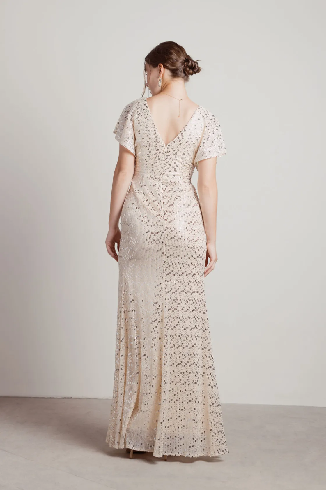 Tobi Dreaming Of You Tonight Surplice Sequin Maxi Dress -