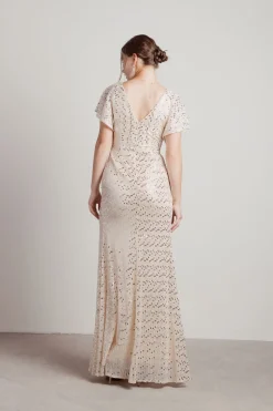 Tobi Dreaming Of You Tonight Surplice Sequin Maxi Dress -