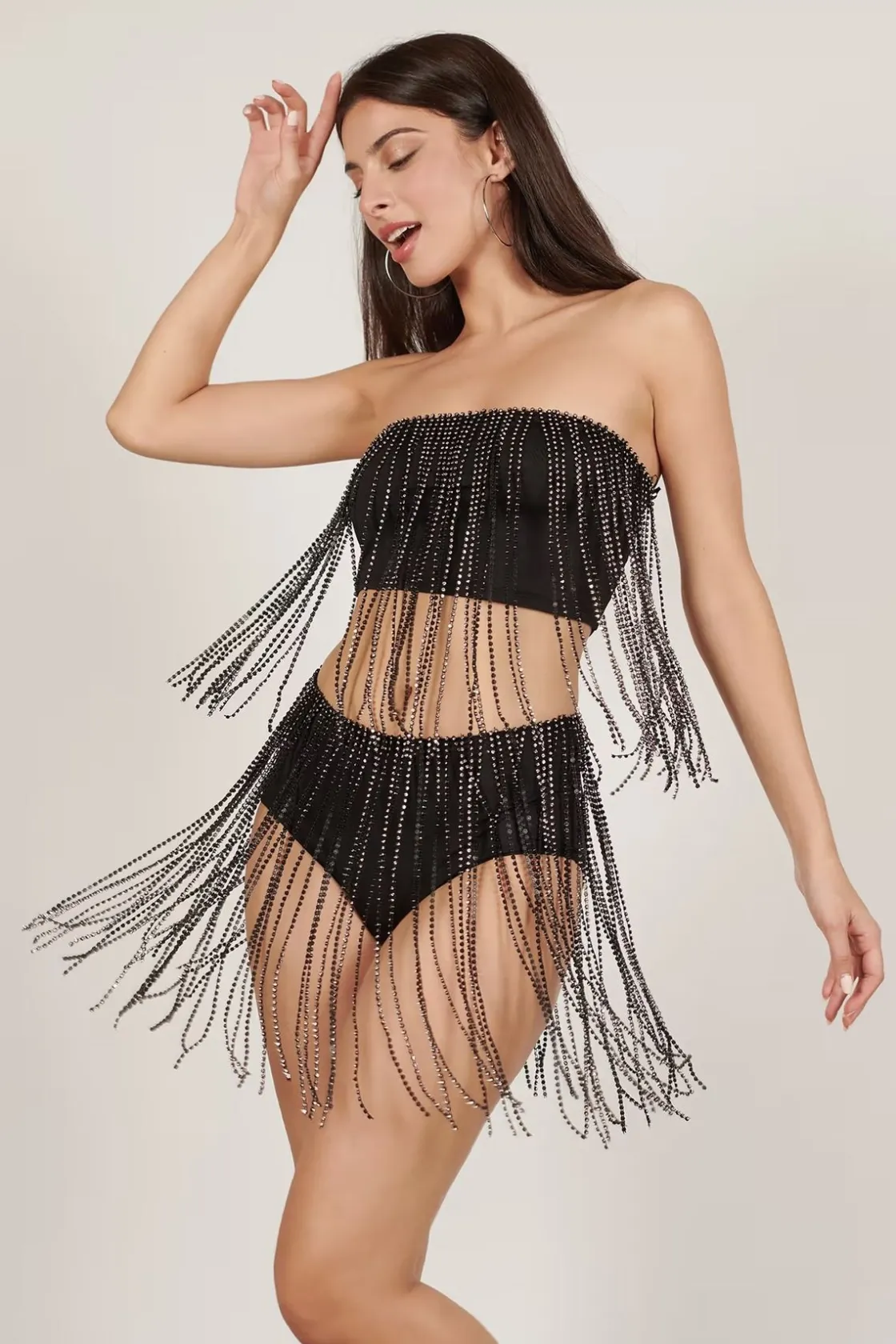 Tobi Drippin Glam Rhinestone Mini Skirt -
