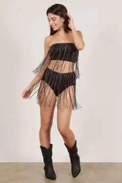 Tobi Drippin Glam Rhinestone Mini Skirt -