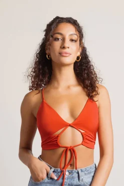 Tobi Drive To Malibu Crop Top - Chartreuse