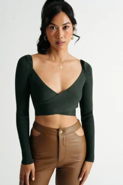 Tobi Eagerly Anticipate Crop Top - Hunter Green
