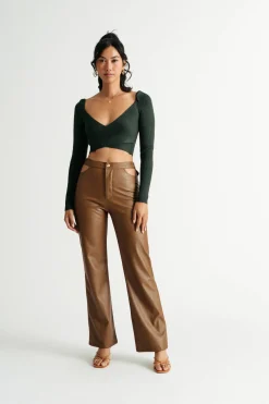 Tobi Eagerly Anticipate Crop Top - Hunter Green