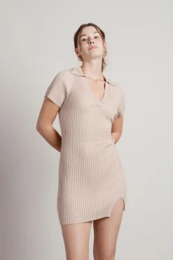 Tobi Edie Collared Sweater Mini Dress -